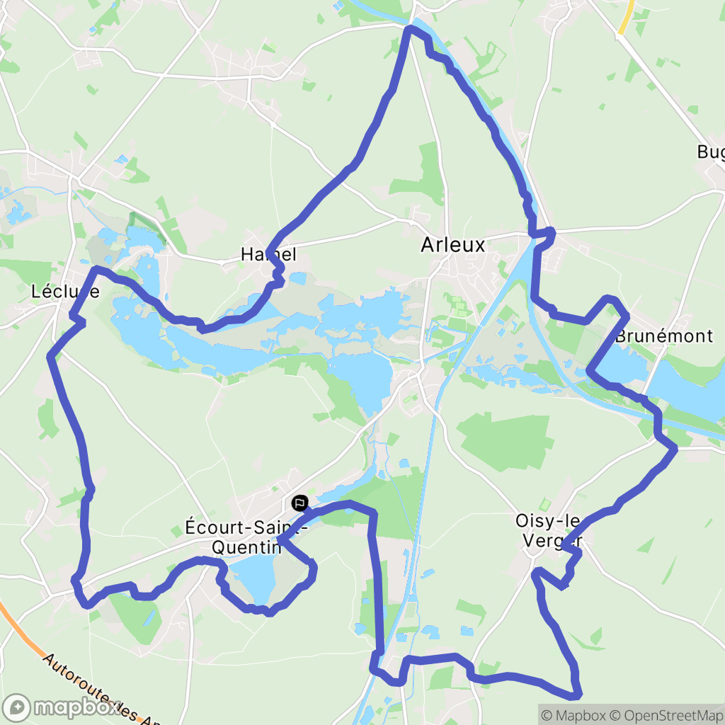 Écourt-Saint-Quentin : carte du parcours de randonnée - France