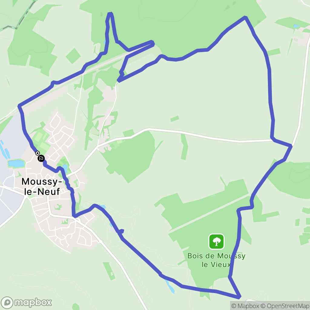 Moussy-le-Neuf : carte du parcours de randonnée - France