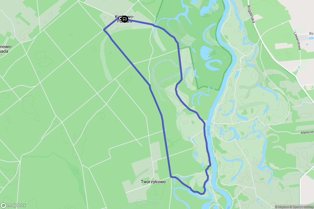 Krajkowo: mapa trasy - Poland