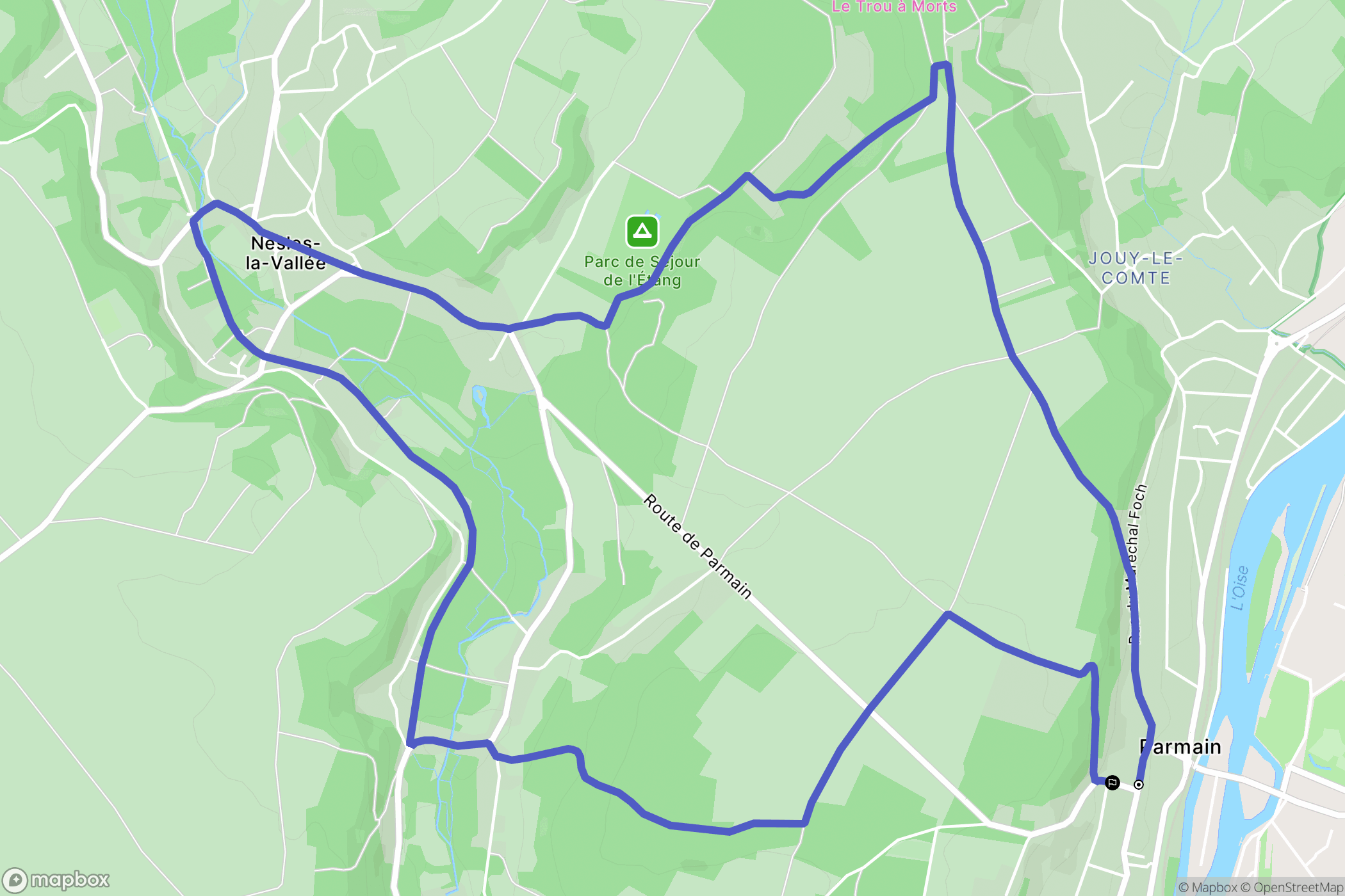 Parmain : carte du parcours de randonnée - France