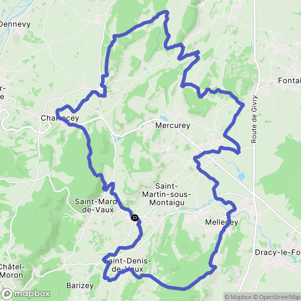 Saint-Jean-de-Vaux : carte du parcours de randonnée - France