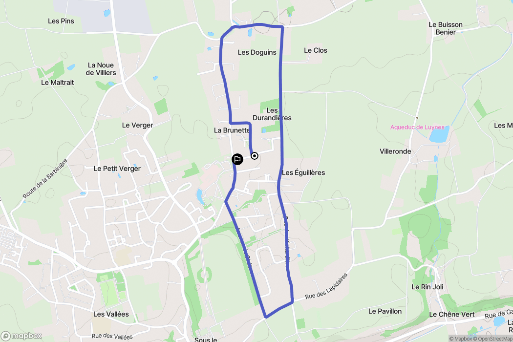 Luynes : carte du parcours de randonnée - France