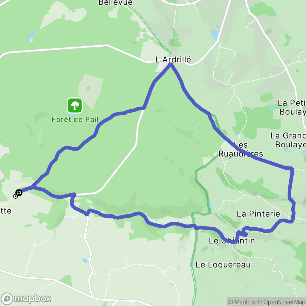 Averton : carte du parcours de randonnée - France
