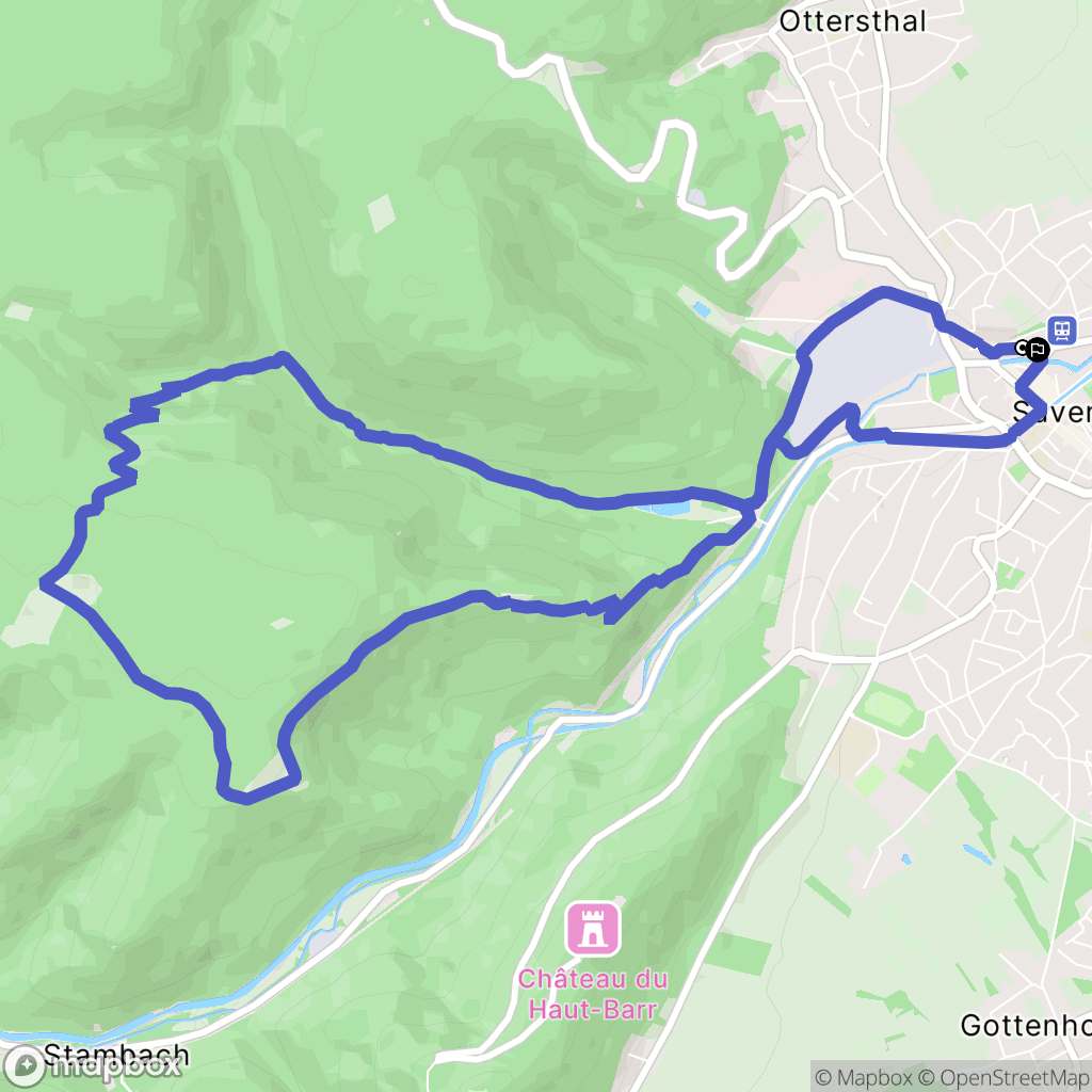 Saverne : carte du parcours de randonnée - France