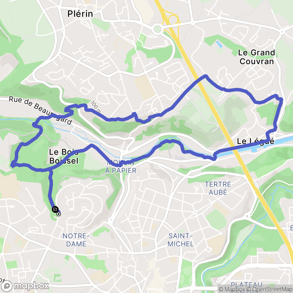 Saint-Brieuc : carte du parcours de randonnée - France