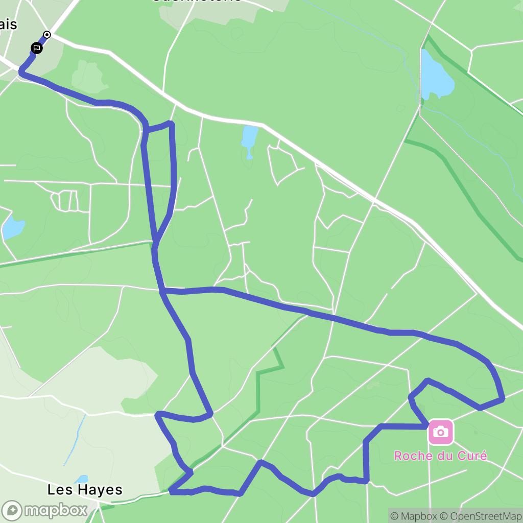 Gambais : carte du parcours de randonnée - France