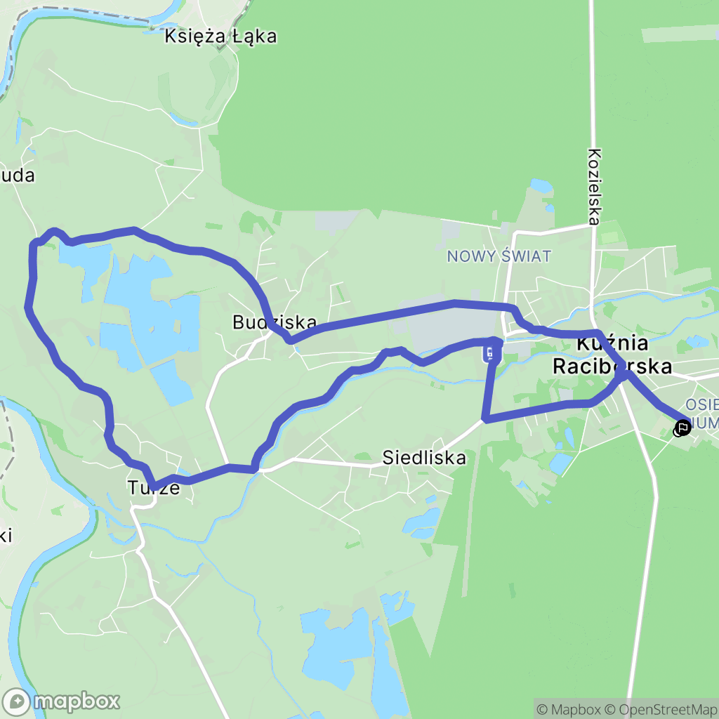 Kuźnia Raciborska: mapa trasy - Poland