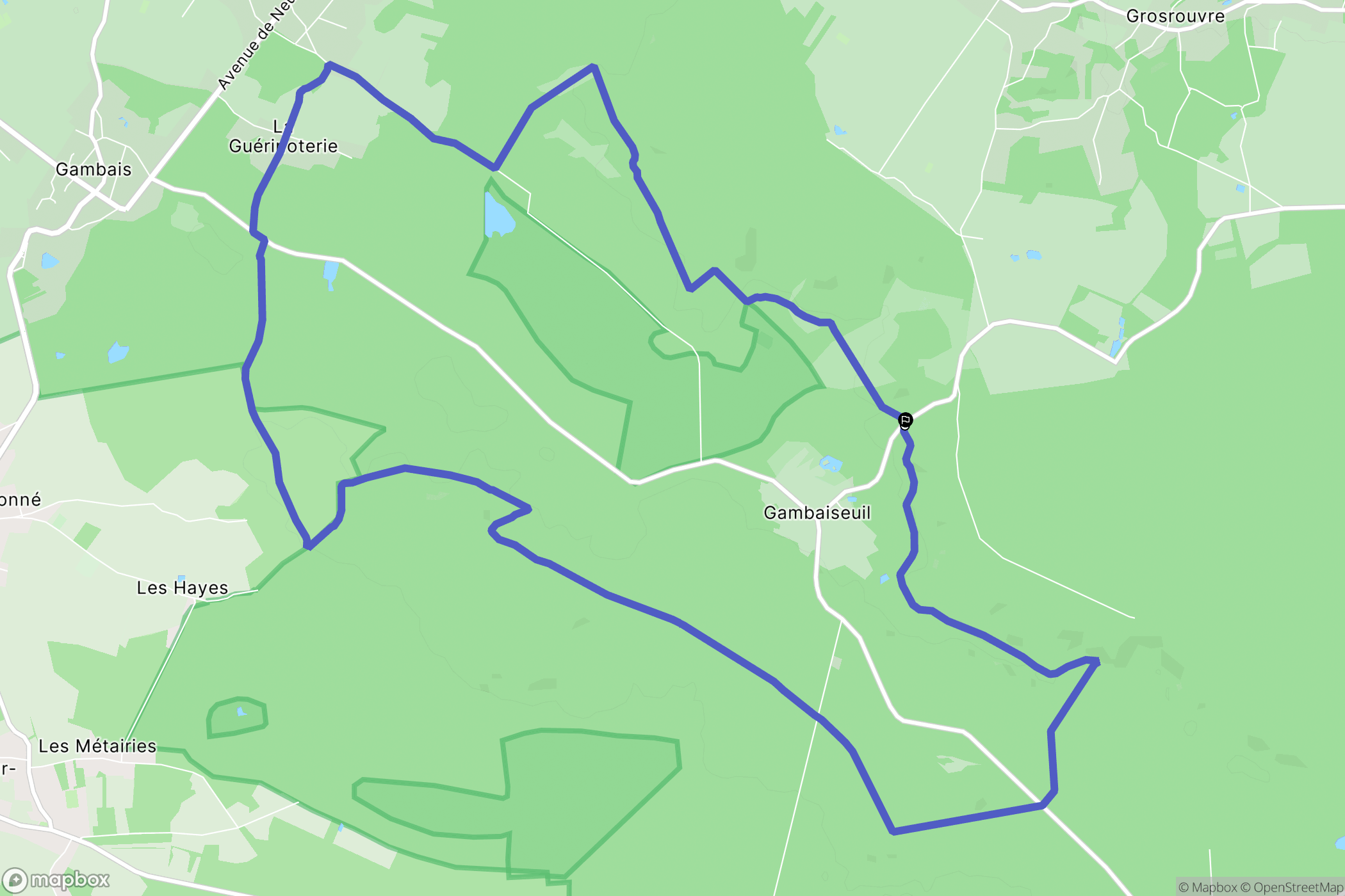 Gambaiseuil : carte du parcours de randonnée - France