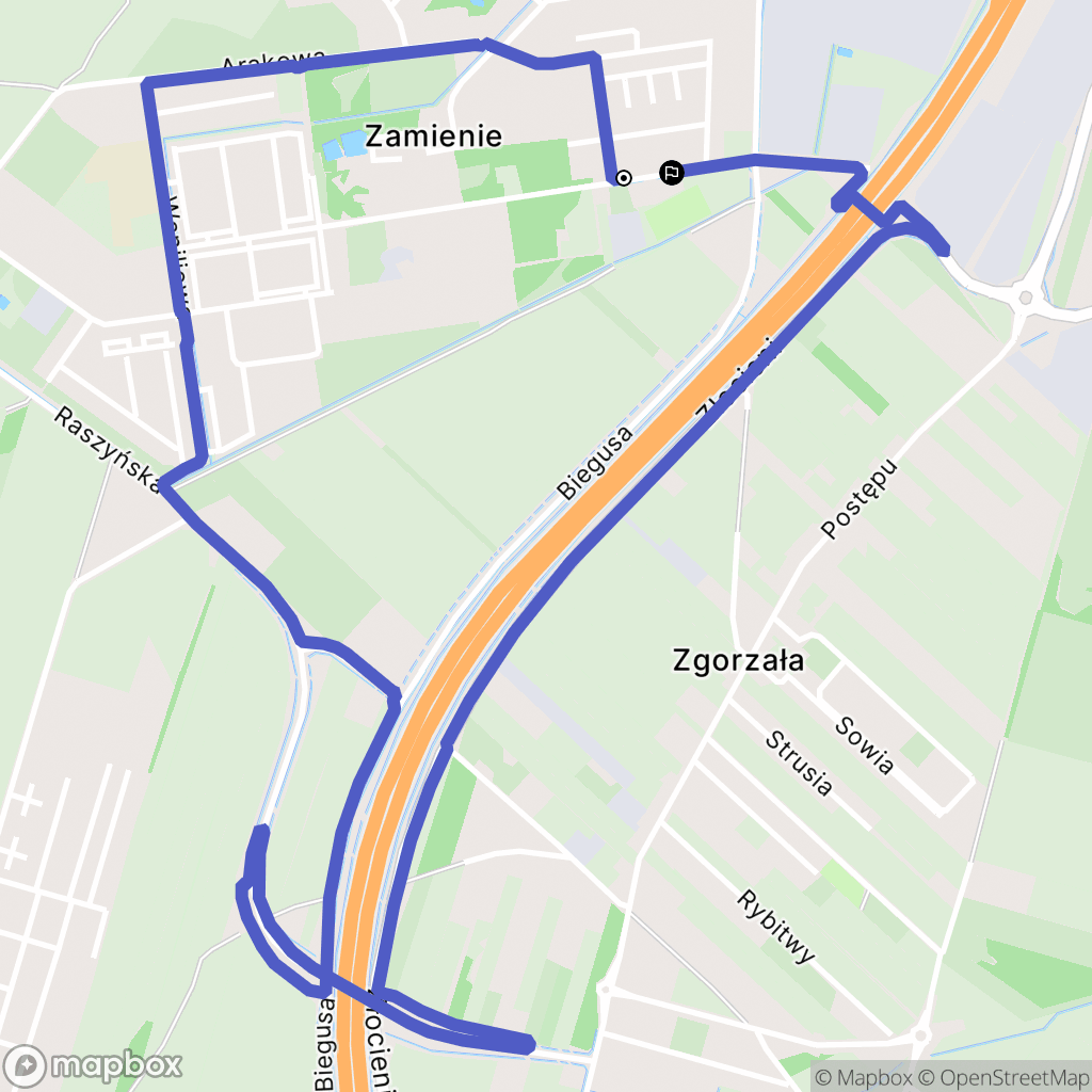 Zamienie: mapa trasy - Poland
