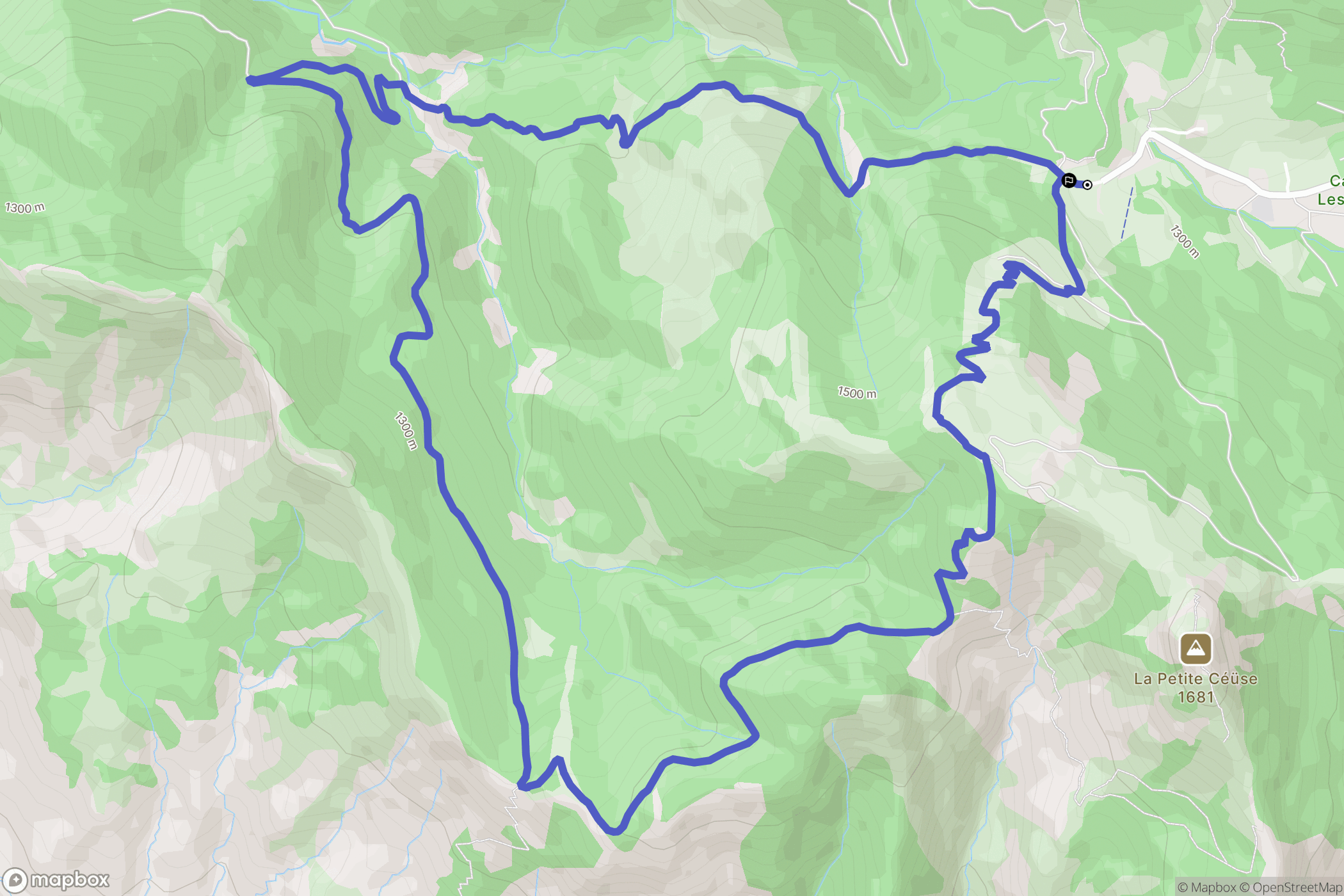 Sigoyer : carte du parcours de randonnée - France