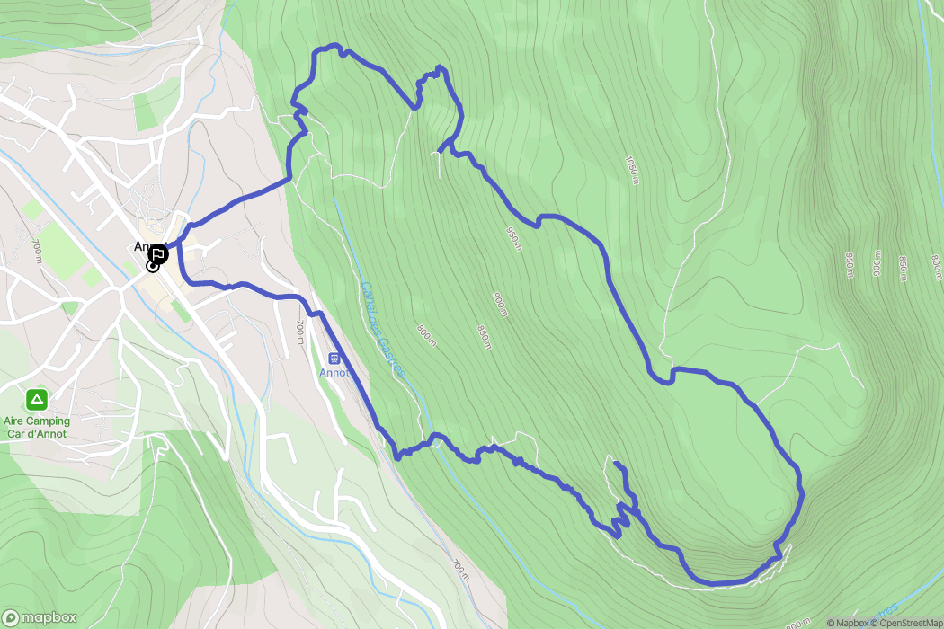 Annot : carte du parcours de randonnée - France