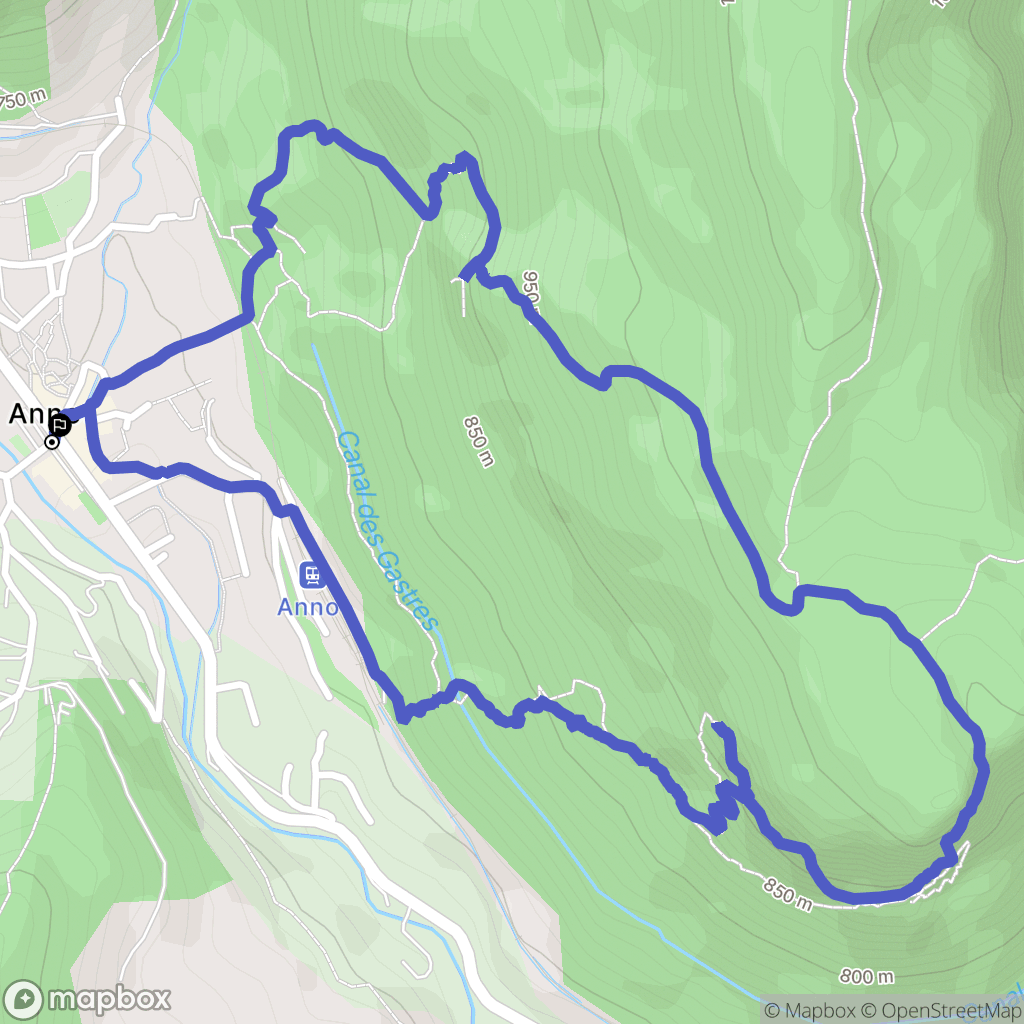 Annot : carte du parcours de randonnée - France