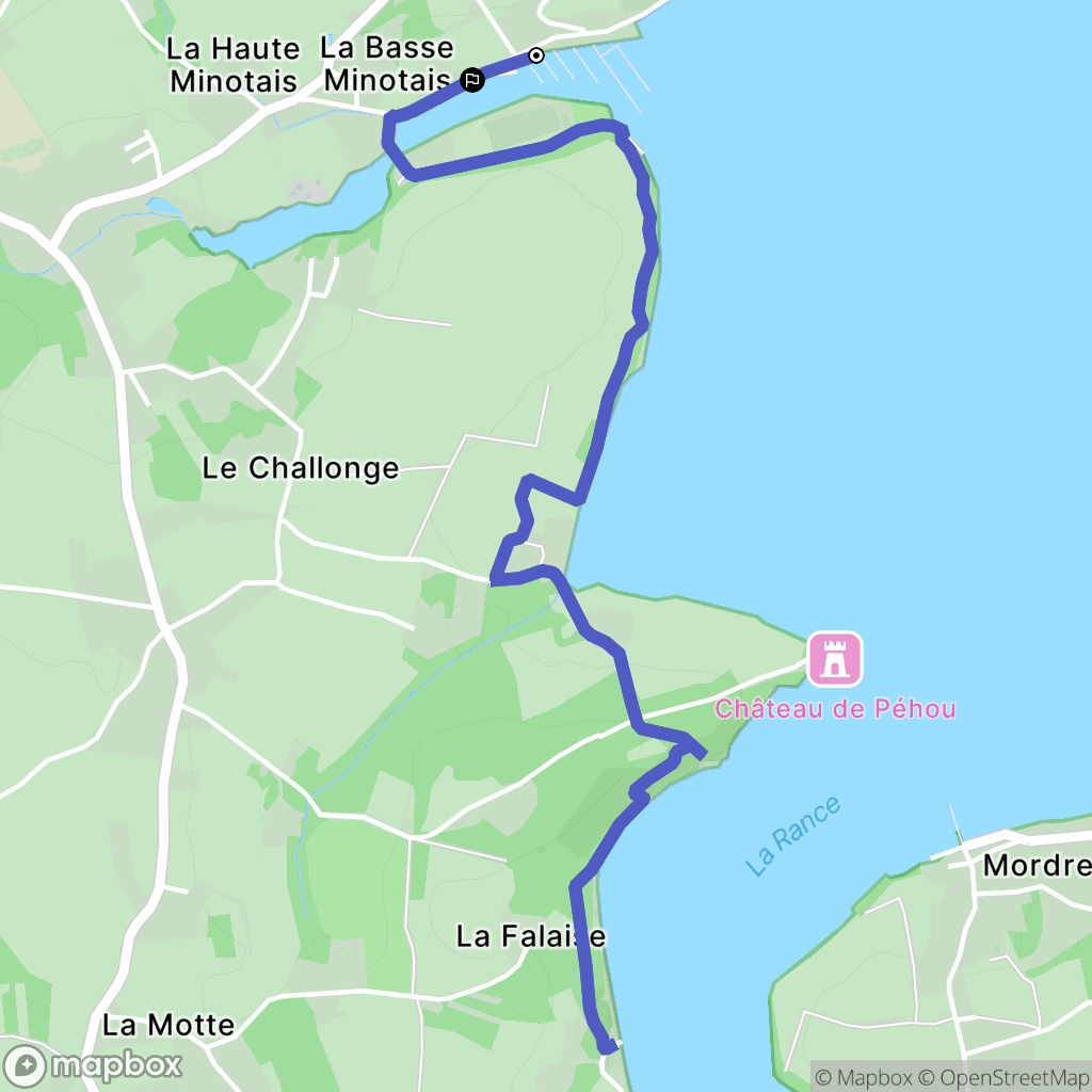 Plouër-sur-Rance : carte du parcours de randonnée - France