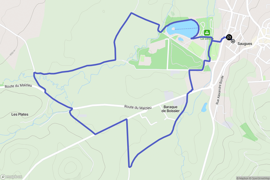 Saugues : carte du parcours de randonnée - France
