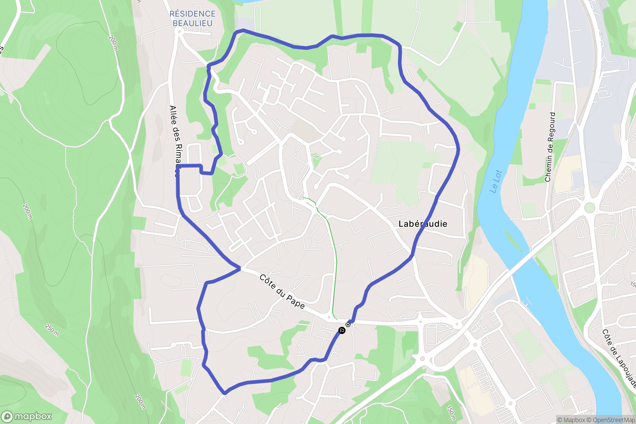 Pradines : carte du parcours de randonnée - France