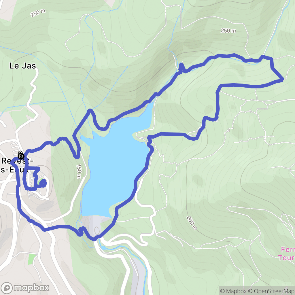 Le Revest-les-Eaux : carte du parcours de randonnée - France