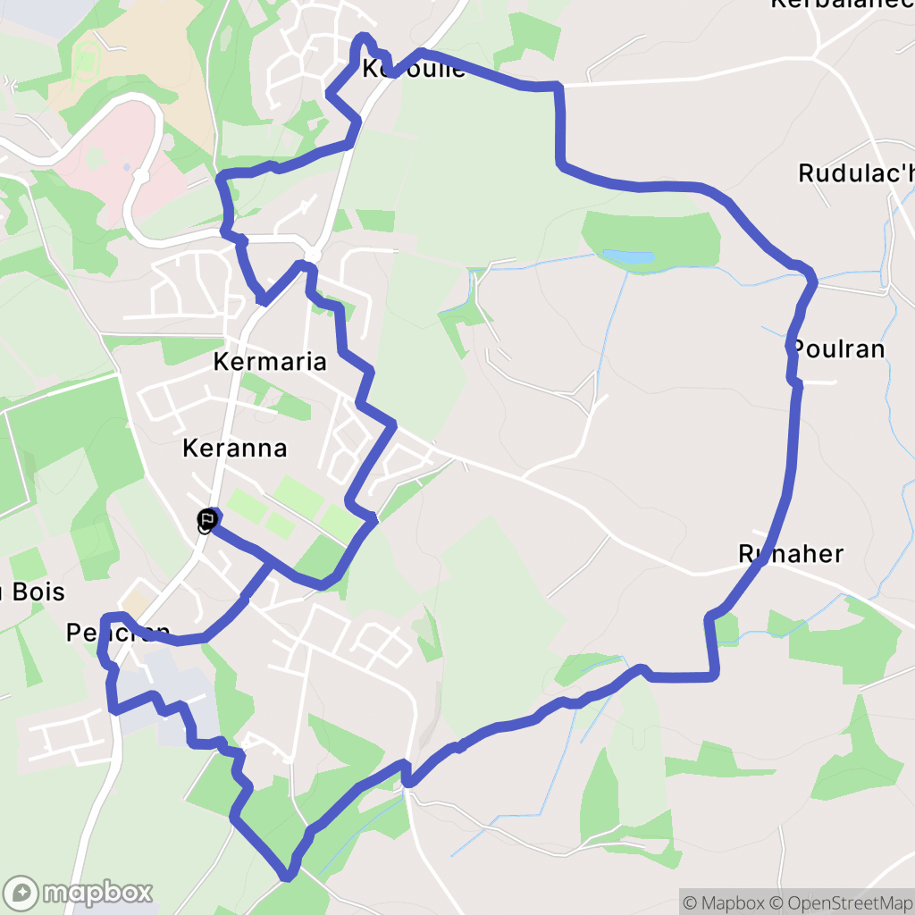 Pencran : carte du parcours de randonnée - France