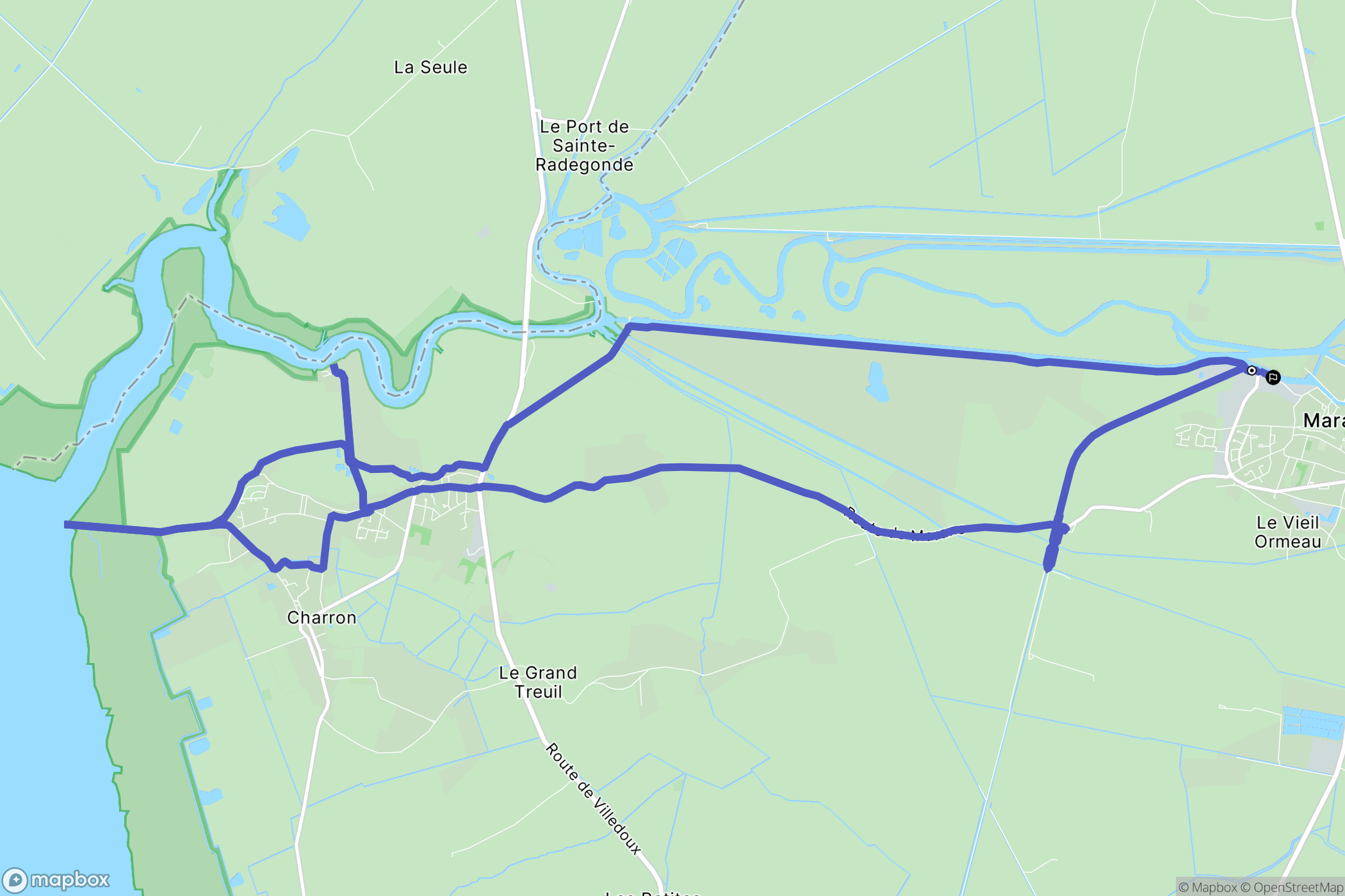 Marans : carte du parcours de randonnée - France