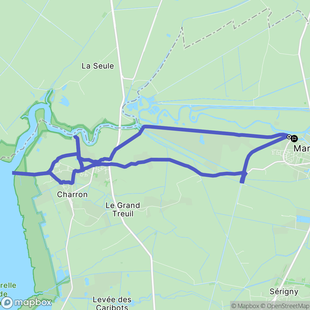 Marans : carte du parcours de randonnée - France