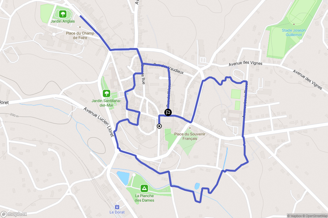 Le Dorat : carte du parcours de randonnée - France