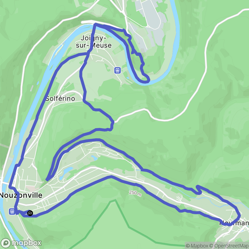 Nouzonville : carte du parcours de randonnée - France
