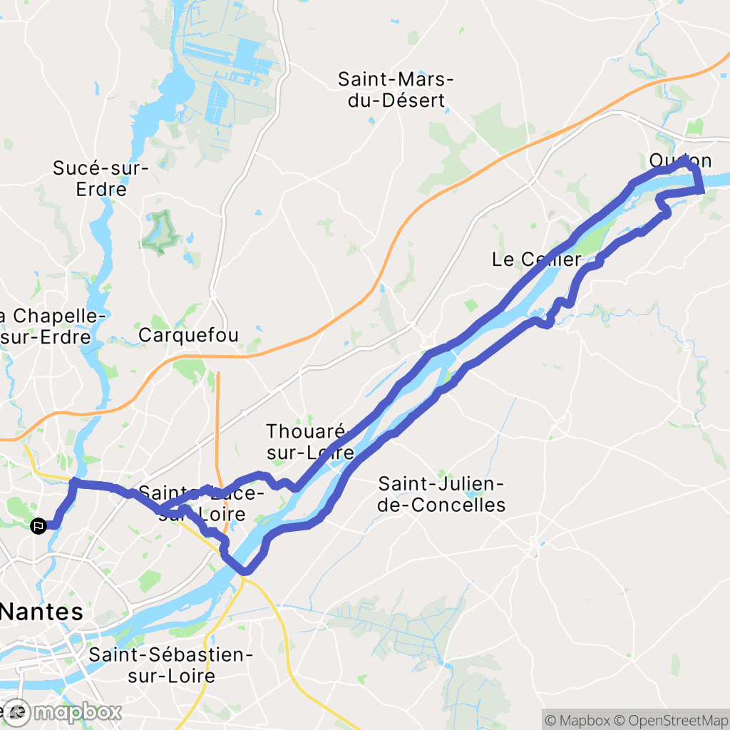 Nantes : carte du parcours de randonnée - France