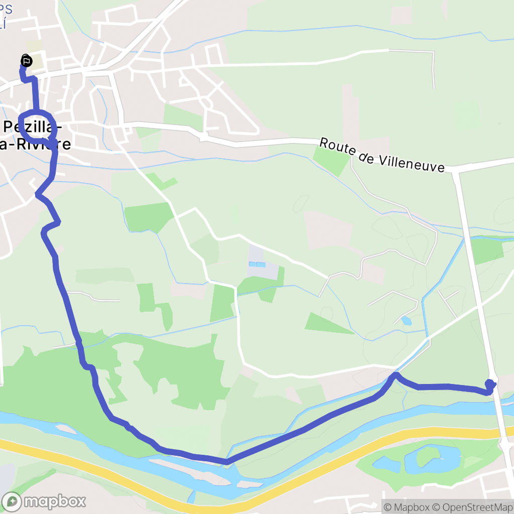 Pézilla-la-Rivière : carte du parcours de randonnée - France