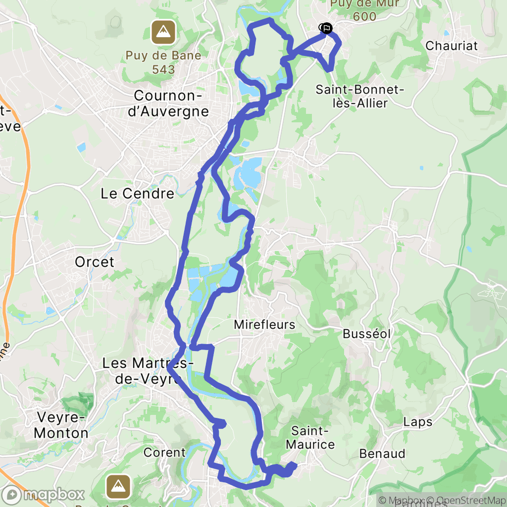 Mur-sur-Allier : carte du parcours de randonnée - France
