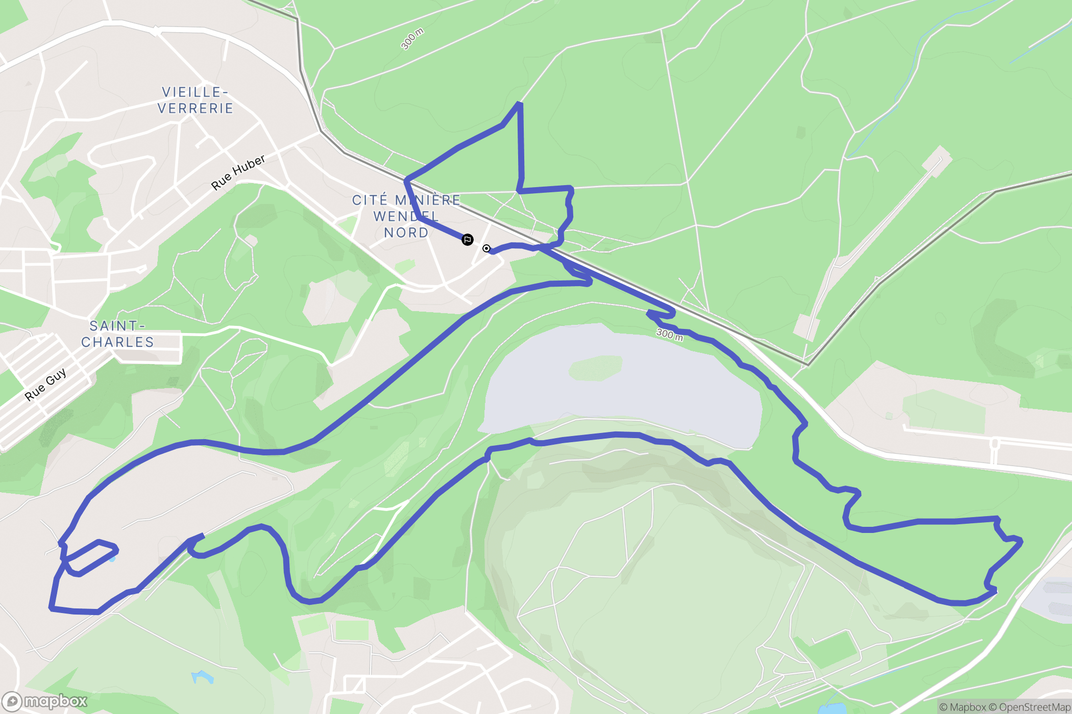 Petite-Rosselle : carte du parcours de randonnée - France