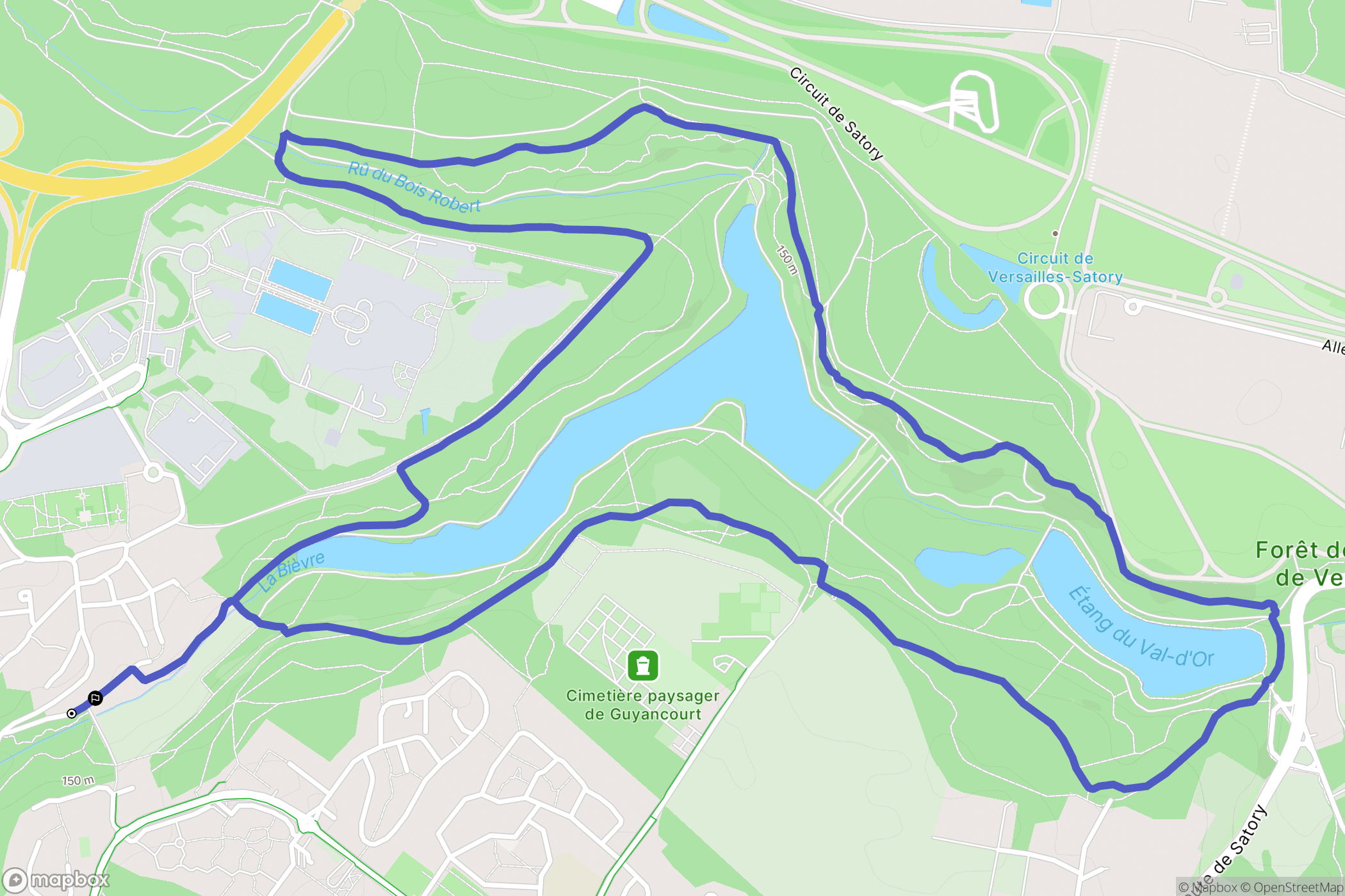 Guyancourt : carte du parcours de randonnée - France