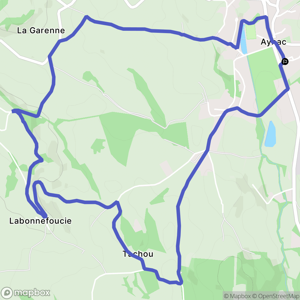 Aynac : carte du parcours de randonnée - France