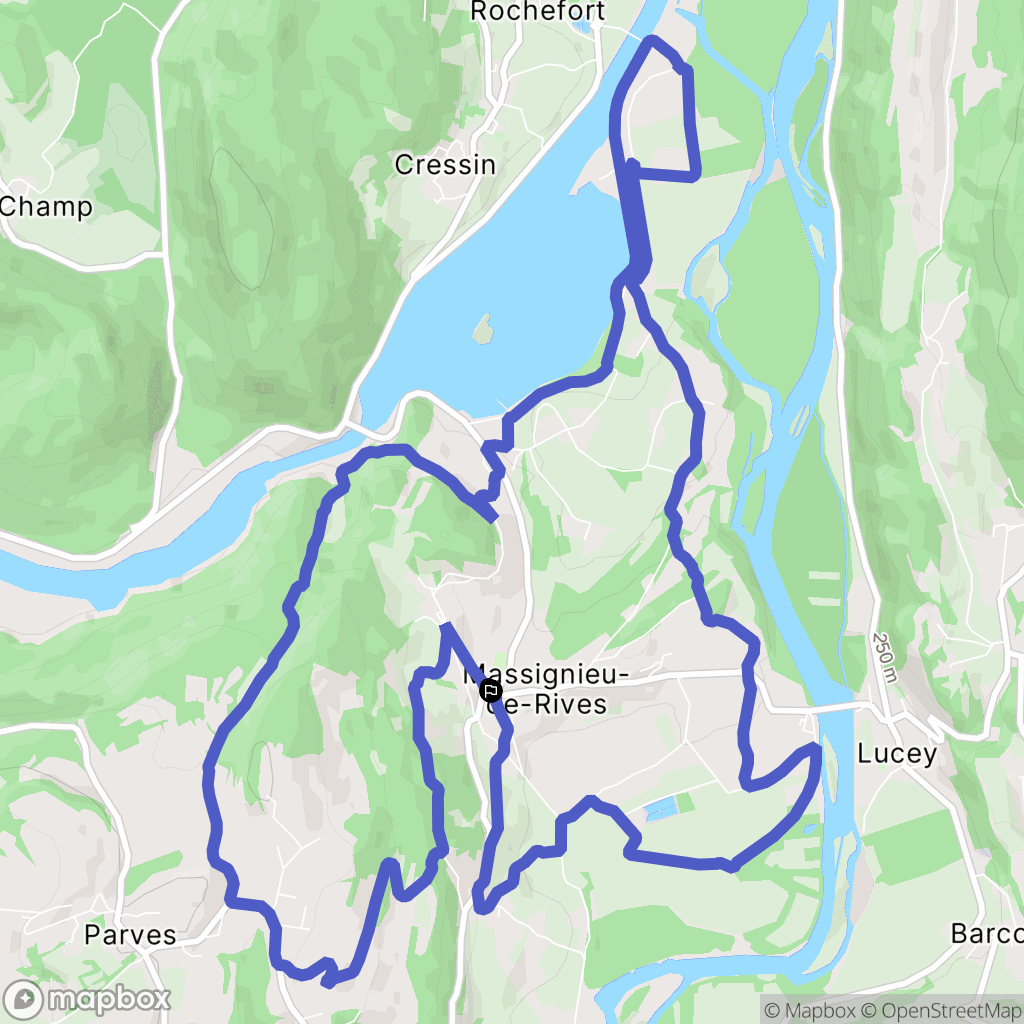 Massignieu-de-Rives : carte du parcours de randonnée - France