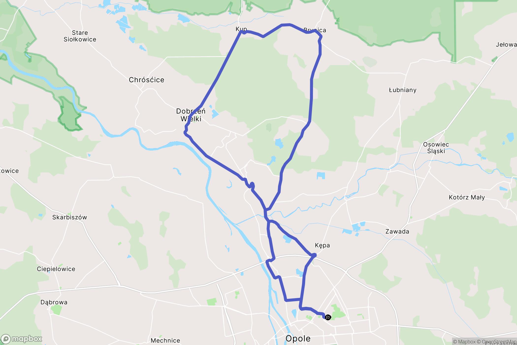 Opole: mapa trasy - Poland