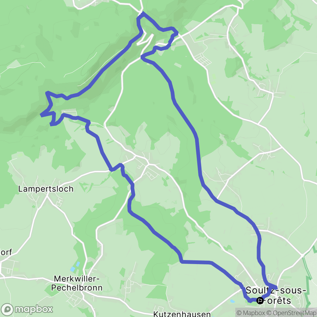 Soultz-sous-Forêts : carte du parcours de randonnée - France
