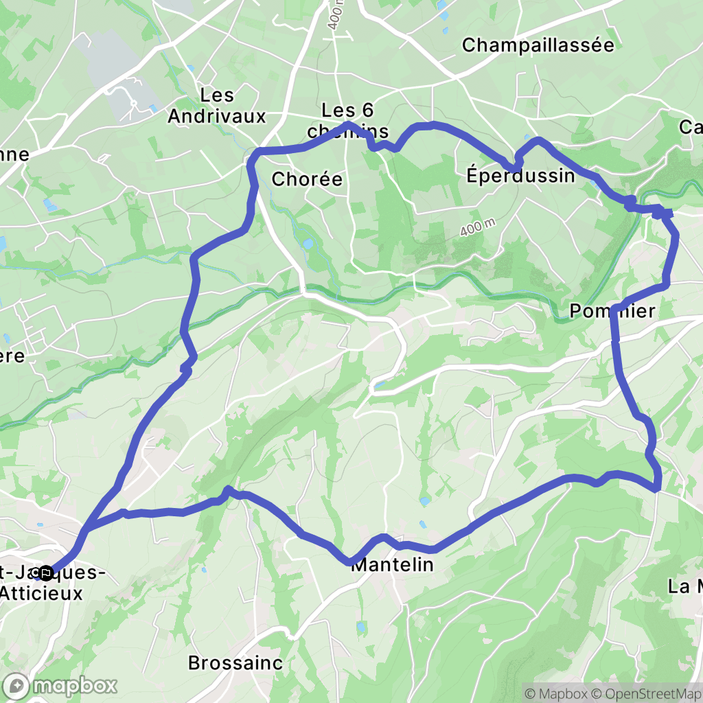 Saint-Jacques-d'Atticieux : carte du parcours de randonnée - France