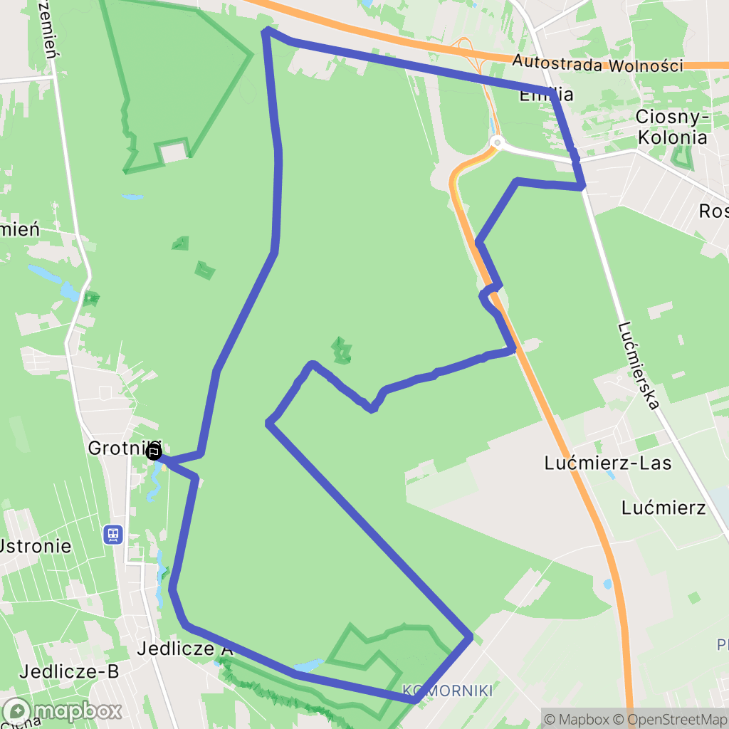 Grotniki: mapa trasy - Poland