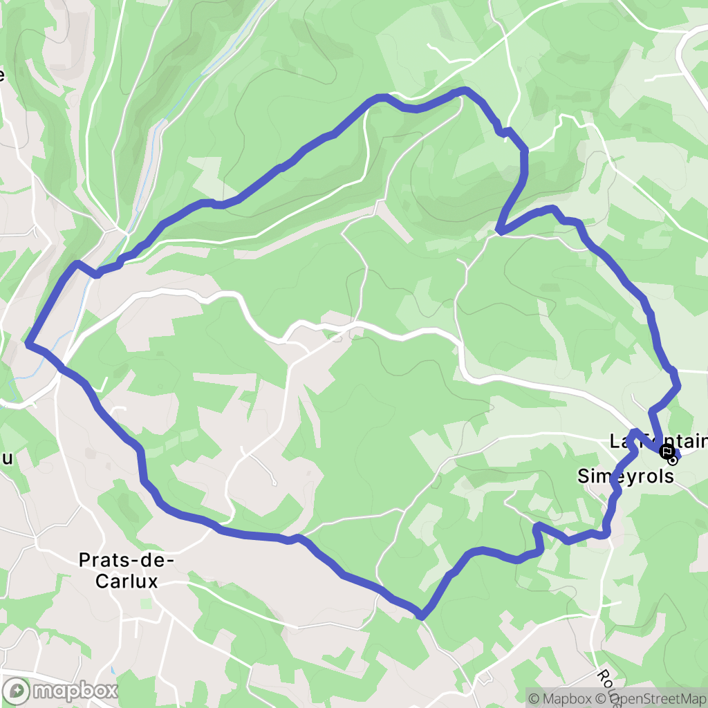 Simeyrols : carte du parcours de randonnée - France