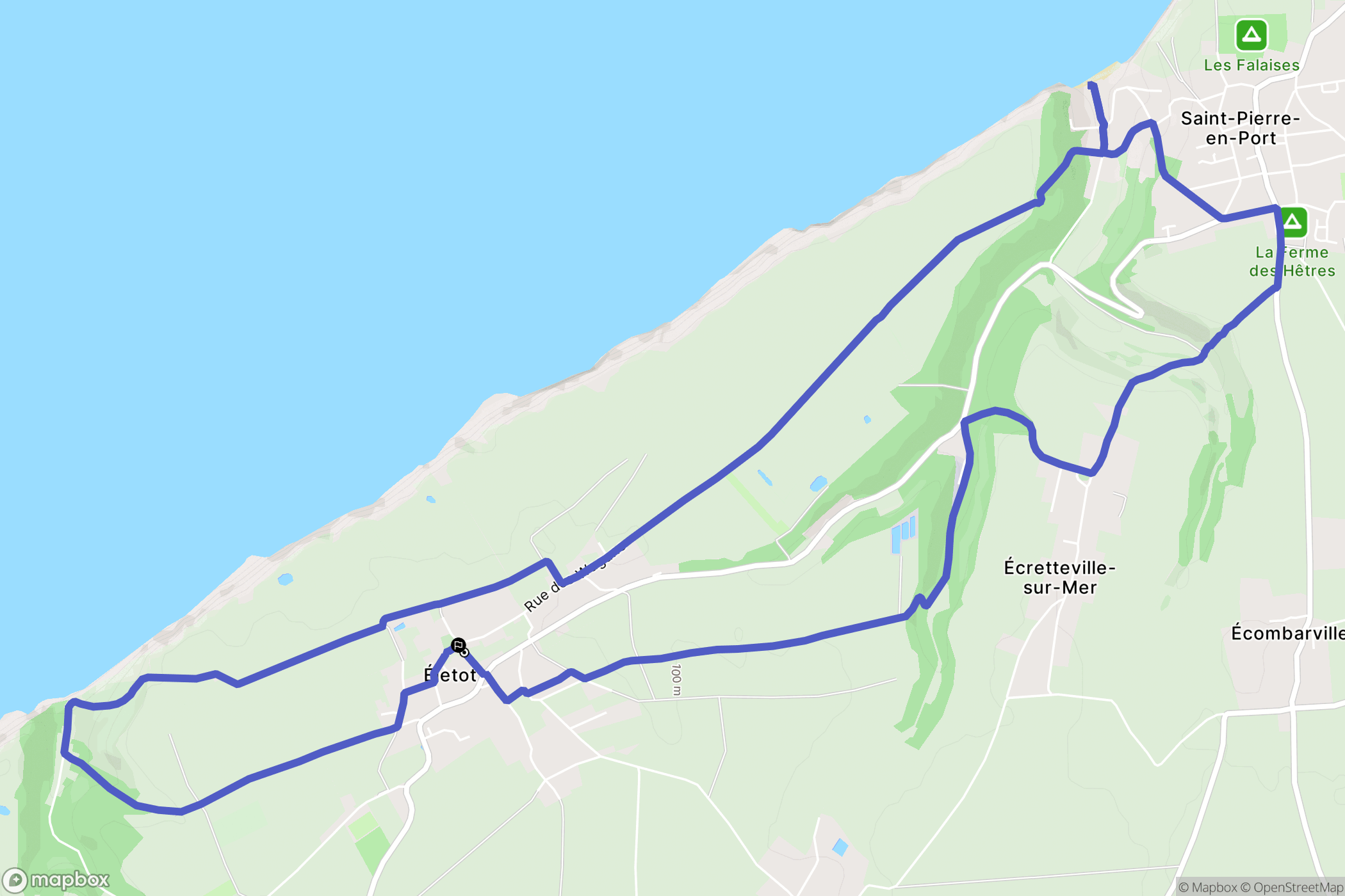 Életot : carte du parcours de randonnée - France