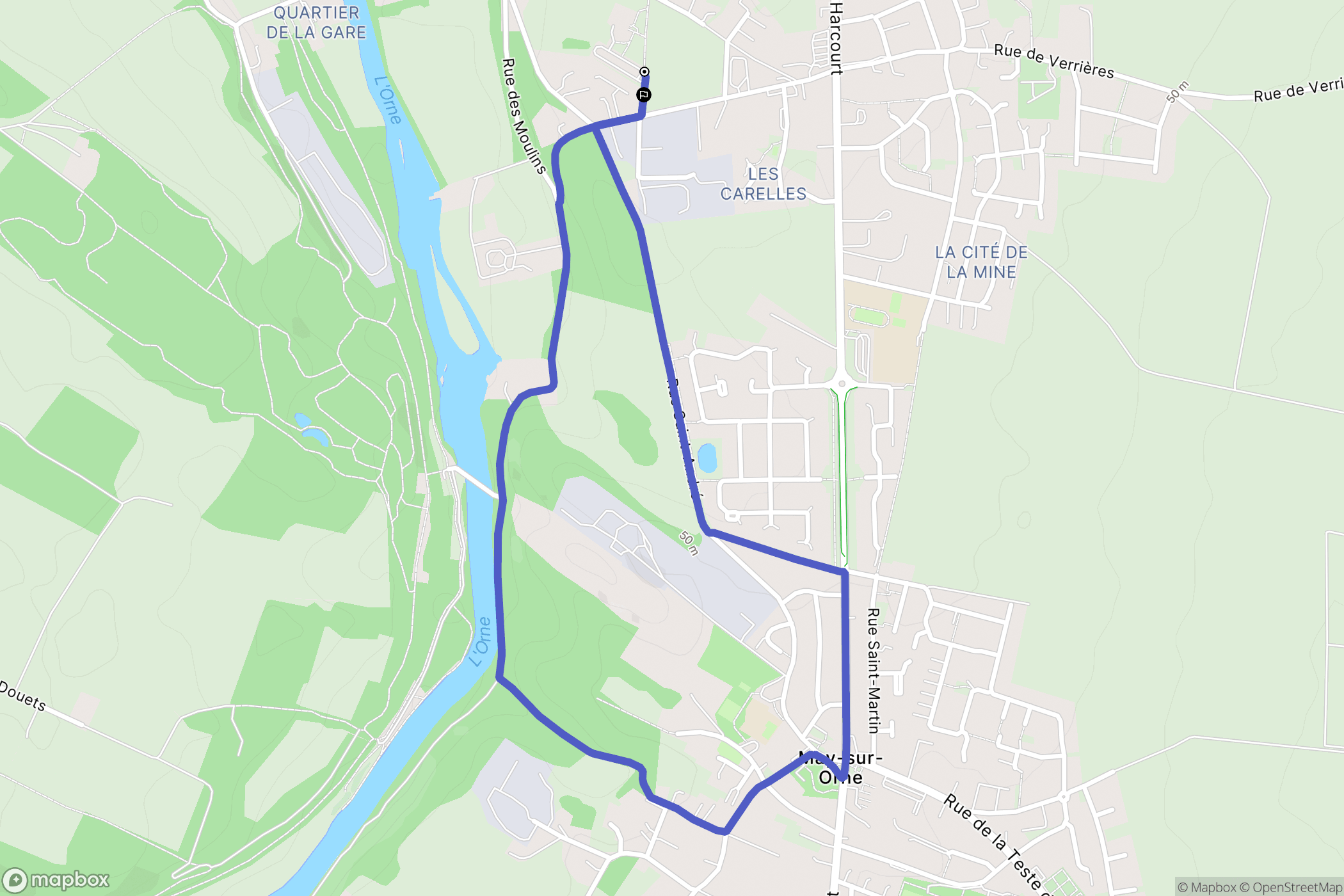 Saint-André-sur-Orne : carte du parcours de randonnée - France