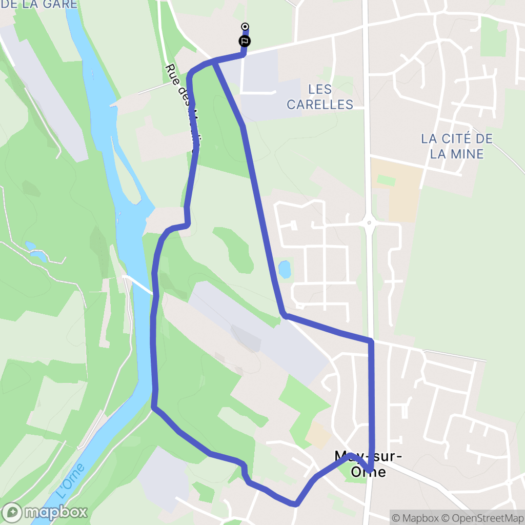 Saint-André-sur-Orne : carte du parcours de randonnée - France