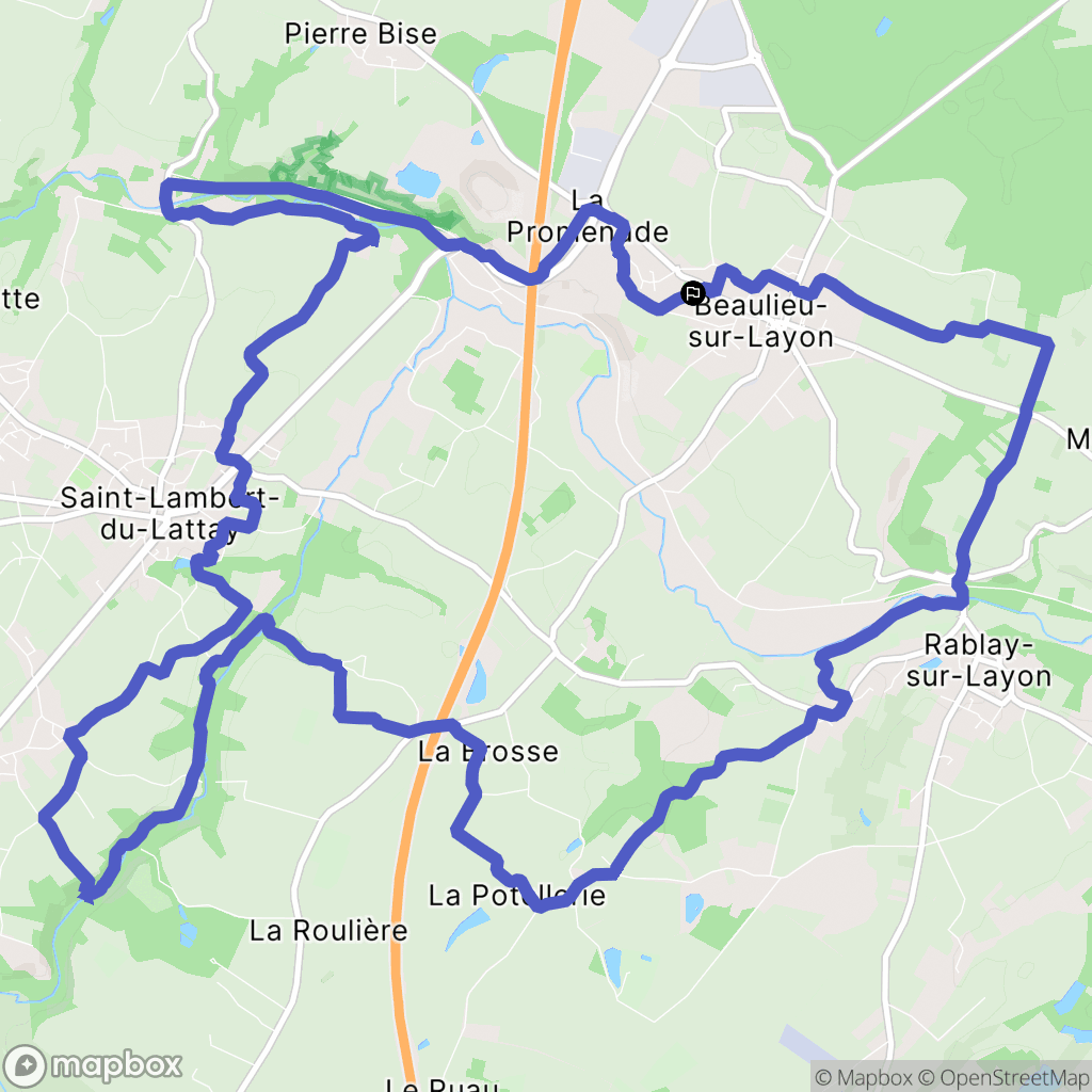 Beaulieu-sur-Layon : carte du parcours de randonnée - France