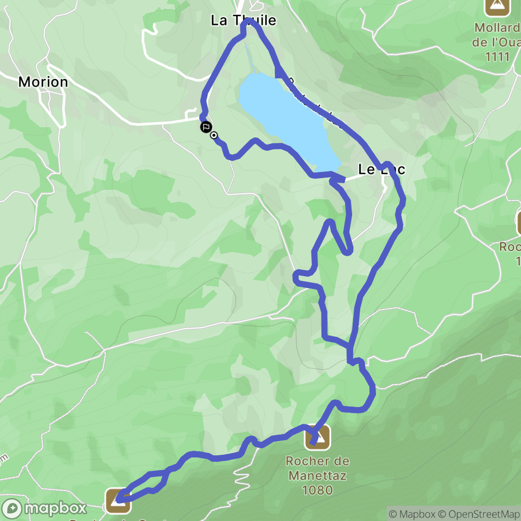 La Thuile : carte du parcours de randonnée - France