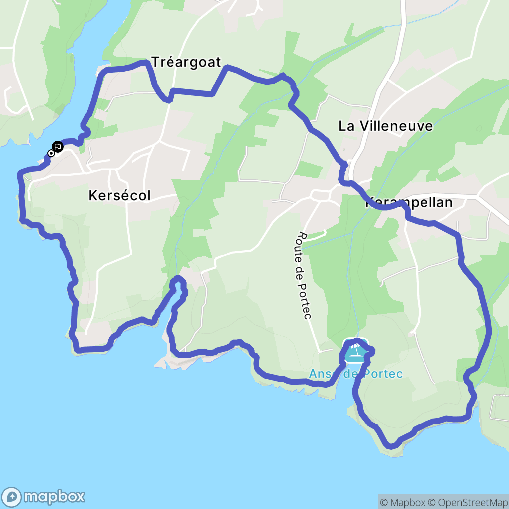 Moëlan-sur-Mer : carte du parcours de randonnée - France