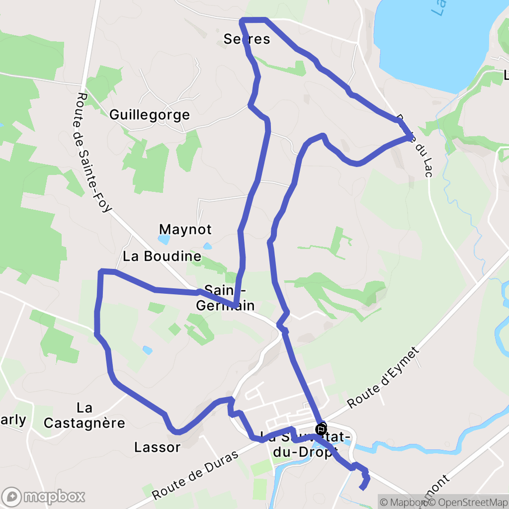La Sauvetat-du-Dropt : carte du parcours de randonnée - France