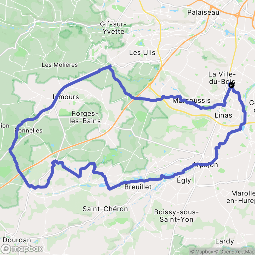 Longpont-sur-Orge : carte du parcours de randonnée - France