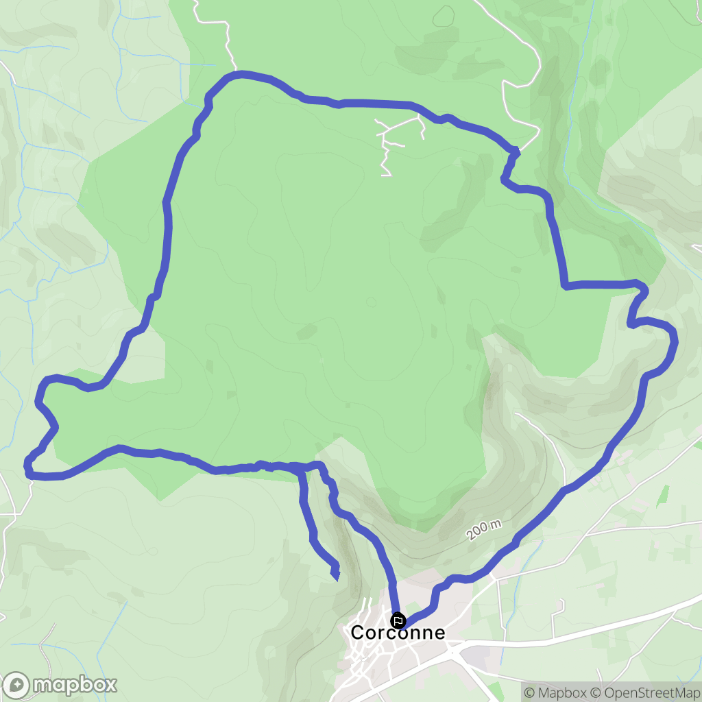 Corconne : carte du parcours de randonnée - France