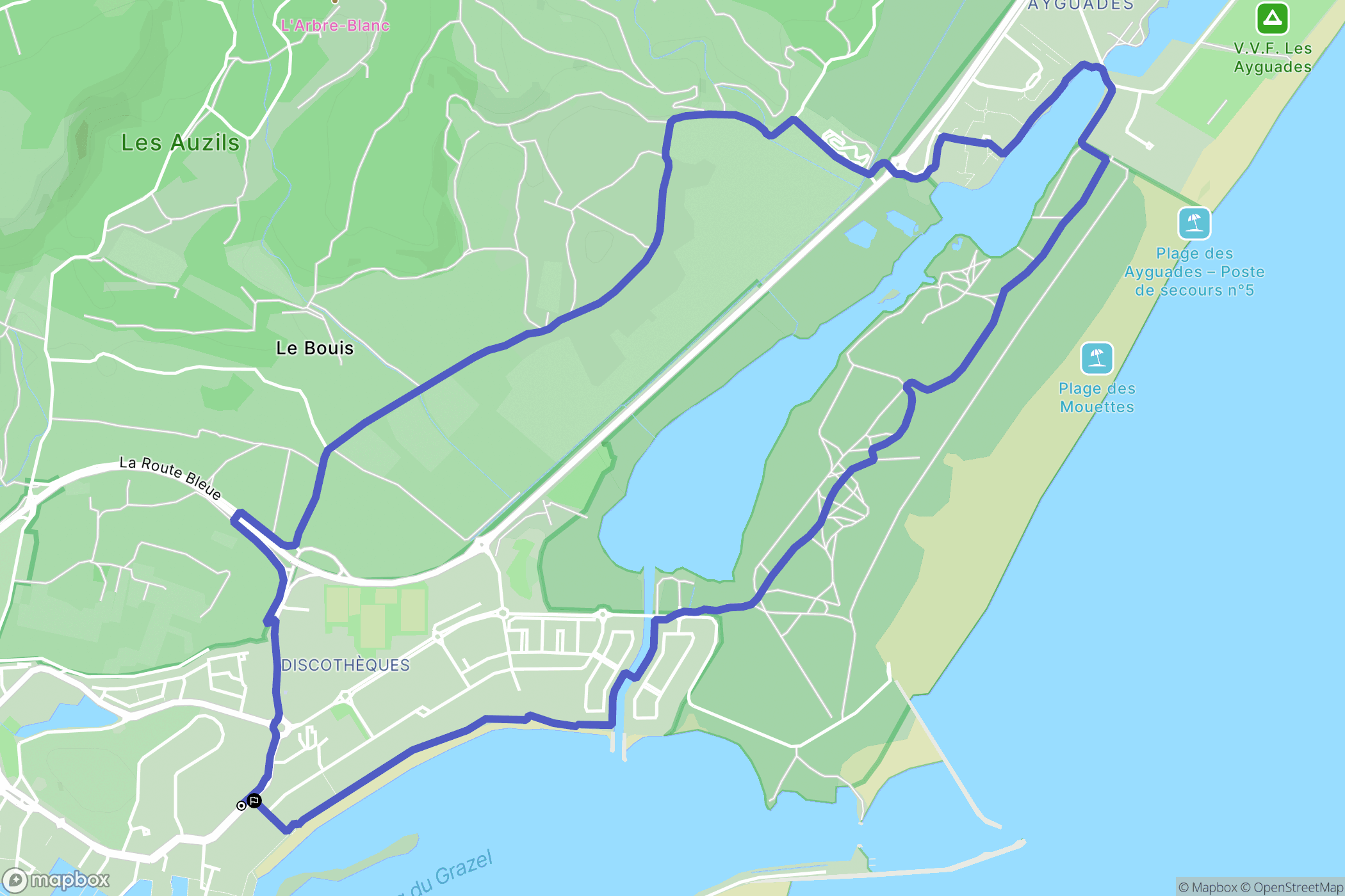 Gruissan : carte du parcours de randonnée - France