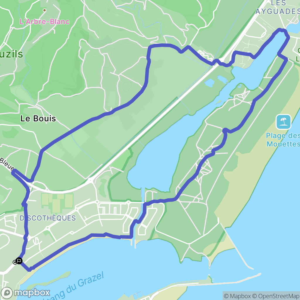 Gruissan : carte du parcours de randonnée - France