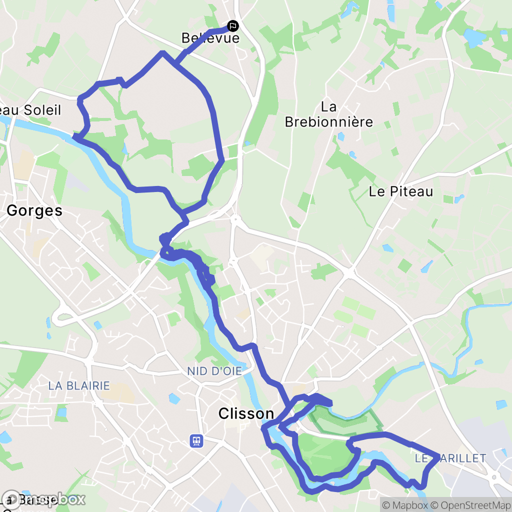 Gorges : carte du parcours de randonnée - France