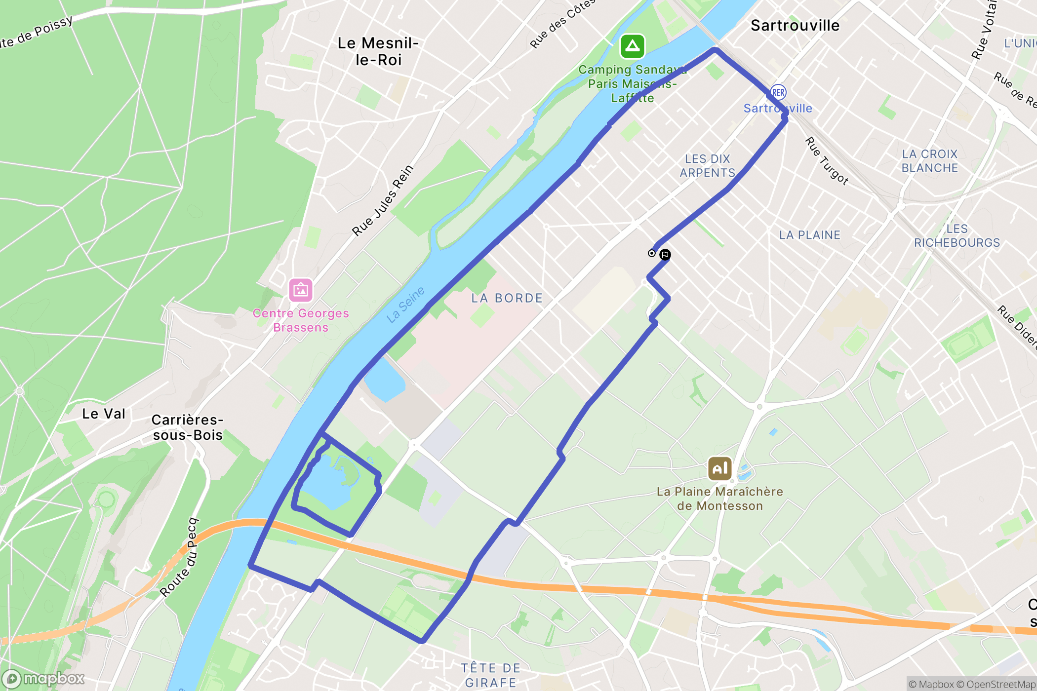 Montesson : carte du parcours de randonnée - France